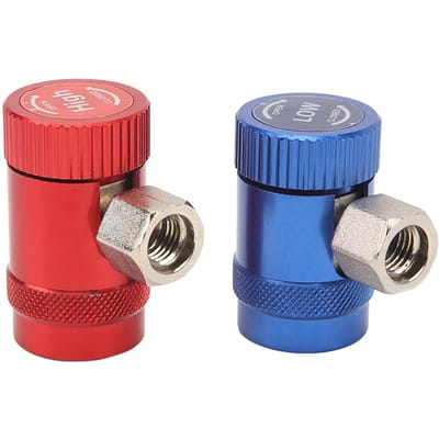 2 stuks R1234yf Snelkoppelingen 1/4 inch Mannelijke Poort Hoge of Lage Drukzijde Handmatige Koppelingen Connector Adapter