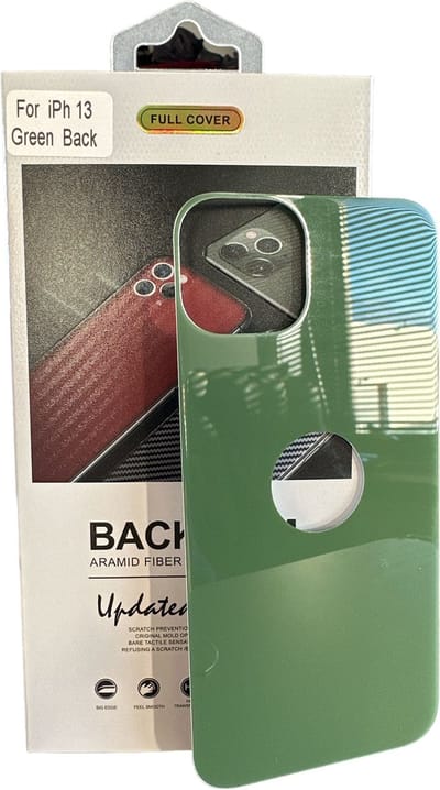 Armid Fiber Achter glas beschermer Geschikt voor: Apple iPhone 13 (Green) Achterkant Temper Glass Protector - Back Screen Protector