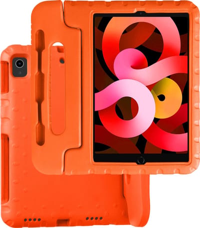 Hoesje Geschikt voor Apple iPad Air 5 (2022) - 10.9 inch - 5e Generatie - M1 - Kinderhoes Shockproof Bumper - Kidsproof Case - Tablet Hoes - Kinder Hoes Cover - Oranje