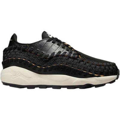 Nike Air Footscape Woven Zwart Croco Dames Sneakers Bleek-Ivoor Woestijn-Oker FQ8129-010 36 black