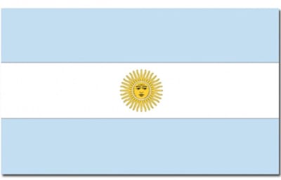 Vlag Argentinie - 90 x 150 cm - feestartikelen - Landen thema - supporter - decoratie - met ringen