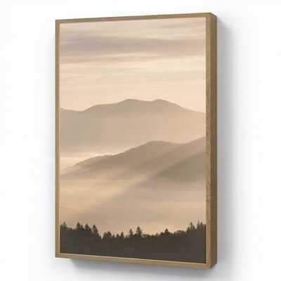 Wandlamp 70x100 cm - Oplaadbaar - Bergen - Mist - Zonnestralen - Wandlampen binnen woonkamer - Slaapkamer lamp - Decoratieve nachtlamp - Vloerlamp draadloos