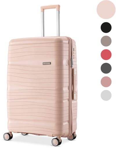SKYCASES Travel One – 24-inch Medium Reiskoffer – Cijferslot – 41x24x69 cm – 68L – Lichtgewicht, Waterdicht & Duurzaam – Lichtroze