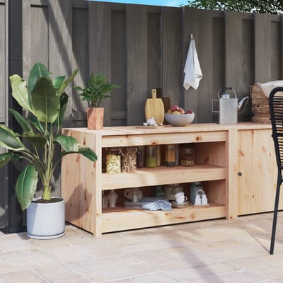 vidaXL - Keukenkast - voor - buiten - MEPPEL - 106x55x64 - cm - massief - grenenhout