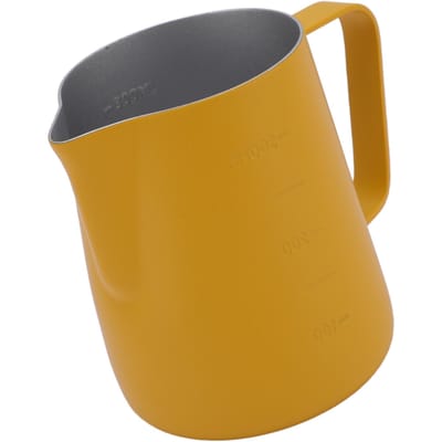 Pichet à lait moussant Acier inoxydable 304 Tasse Latte Art Accessoires café Jaune 300ml