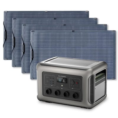 ALLPOWERS Zonnegeneratorset 3500W (R3500 + SF100 100W flexibel zonnepaneel) - R3500 + 4 stuks SF100 zonnepaneel 100W