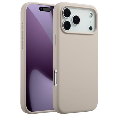 Accezz Hoesje - Geschikt voor Apple iPhone 17 Pro Max - Liquid Silicone Backcover geschikt voor MagSafe - Stone
