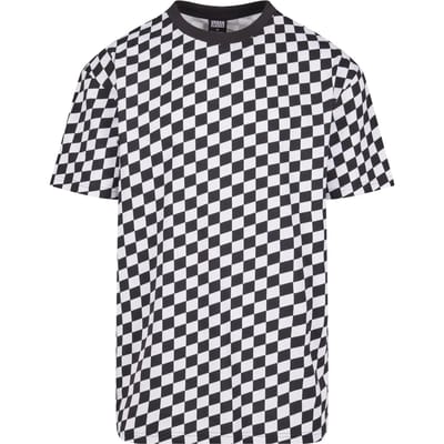 Urban Classics - Oversized Check Heren T-shirt - M - Zwart
