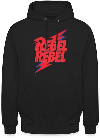 David Bowie Rebel Rebel Met Bliksem Hoodie Unisex