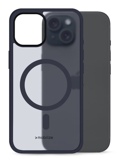 Mobilize Hoesje geschikt voor Apple iPhone 15 MagSafe Telefoonhoesje Hardcase | Mobilize Hybrid Pro Backcover Shockproof | Geschikt voor MagSafe | Geschikt voor Draadloos Opladen met Magnetische Ring | Geschikt voor MagSafe Case - Blauw