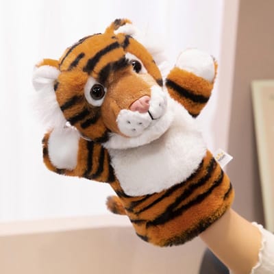 Dieren Handpoppen Cartoon Pluche Speelgoed Olifant Tijger Kikker Verhaal Vertellen aan Baby Leuke Handpoppen Pop Vroegschoolse Educatie Kinder Speelgoed 28cm
