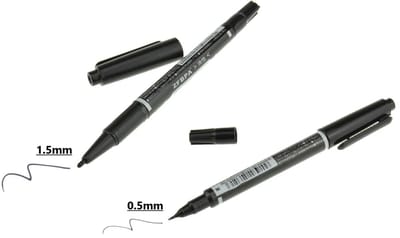 Dubbelzijdige Permanente Marker Zwart – Zwarte Stift – Fijne & Brede Punt – Watervaste Permanent Marker – Voor Papier, Karton, Kunststof, Glas, Metaal en Hout