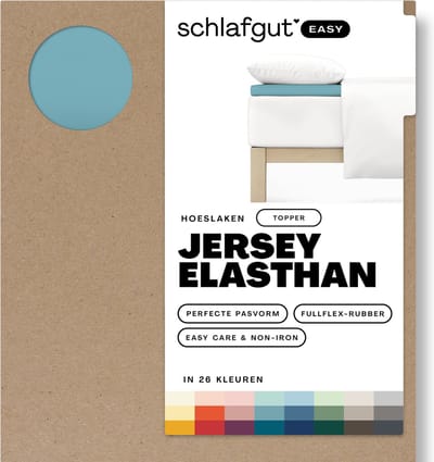 Schlafgut EASY Jersey Elasthan Topper Hoeslaken S - 90x190 - 100x220 467 Petrol Mid