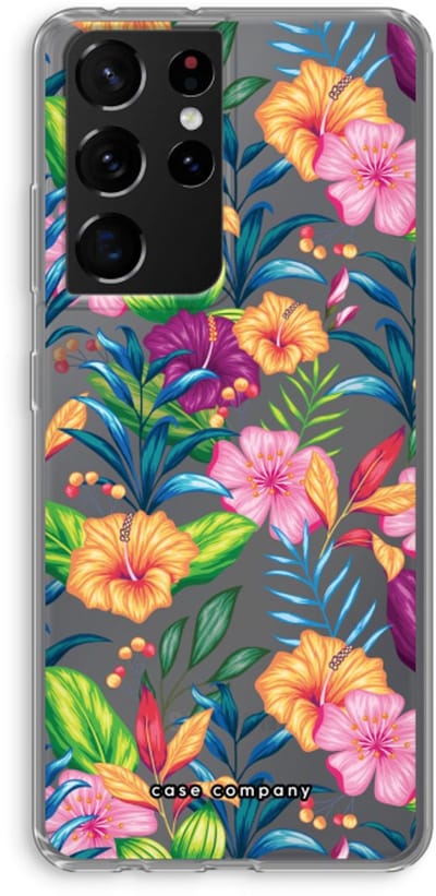 Case Company® - Hoesje geschikt voor Samsung Galaxy S21 Ultra hoesje - Tropisch 2 - Soft Cover Telefoonhoesje - Bescherming aan alle Kanten en Schermrand