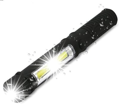 TLVX Handige LED Werklamp Magnetisch Inclusief AAA Batterijen - Inspectielamp - Zaklamp Waterproof - Fel Licht - Werkplaats Lamp Auto - Huis - Tuin - Keuken - LED COB Looplamp - Wit licht - Handige LED lamp met Kleding Clip