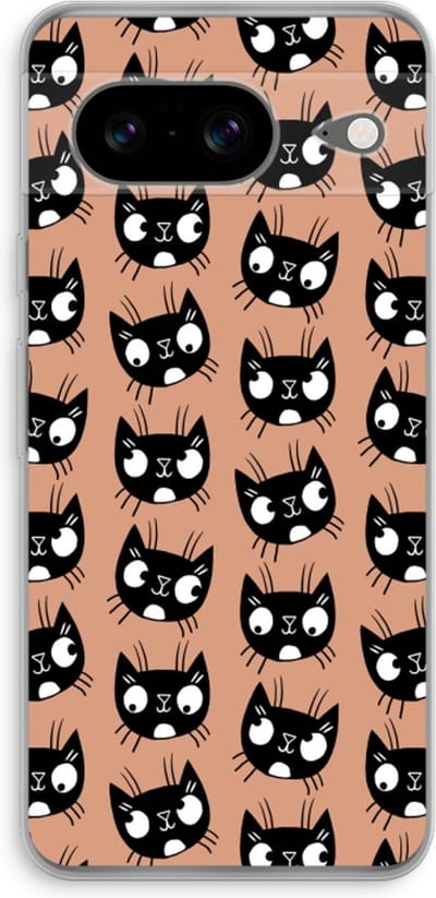 Case Company® - Hoesje geschikt voor Google Pixel 8 hoesje - Kat - Soft Cover Telefoonhoesje - Bescherming aan alle Kanten en Schermrand