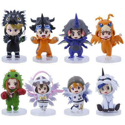 8 stuks/Set Digimon Adventure Cosplay Tailmon Gomamon Patamon Gabumon Tentomon Palmon Piyomon Agumon Anime Model Speelgoed Pop Cadeaus