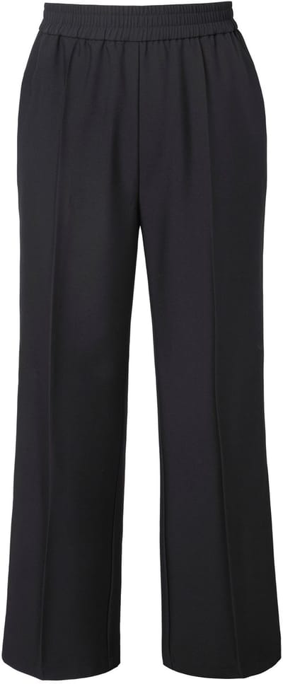 Studio Untold - Dames - Broek rechte wijde pijpen zijstrepen - Zwart - Maat 42+