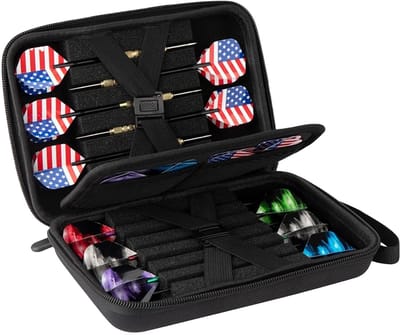 Dailygoods- Darts Tas Duurzaam - Opbergoplossing voor 12 Darts - Accessoirevakken - Lichtgewicht - 20,45 cm x 14,45 cm x 5,49 cm - Hoogwaardig Materiaal - Dartcase