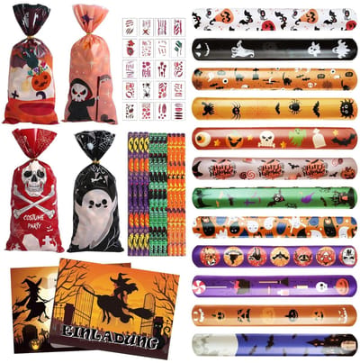 Dailygoody - Halloween feestartikelen - 68-delige set - Perfect voor kinderen - Feestdecoraties - Voor jongens en meisjes - Inclusief uitnodiging