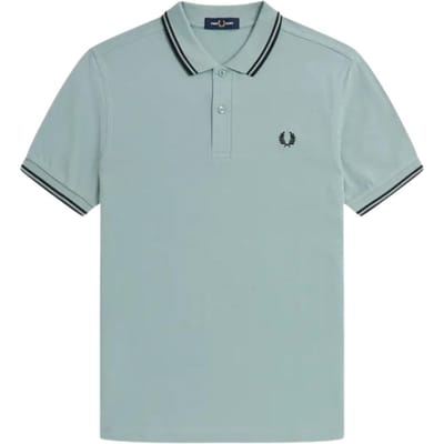 Fred Perry Herenpoloshirt met dubbele kraag (Lichtblauw)