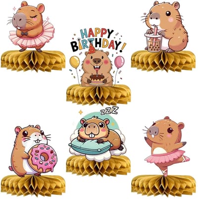Dailygoods- Feestdecoratie 6 Stuks - Tafeldecoratie - Honingraatdecoraties - Vlinderthema - Verjaardag - Kinderen - 21 x 19 x 2 cm - Tafelversiering