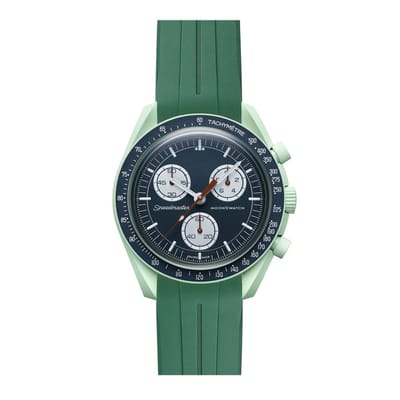 Bandje voor Rolex Horloge - SEIKO Horloge - Omega x Swatch MoonSwatch - 20mm - Zacht Rubber - Groen