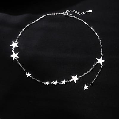 925 argent Sterling gland étoile pendentif à breloque collier ras du cou bijoux fins pour les femmes bijoux dz661 black
