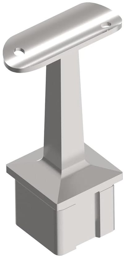 Leuningsteun vierkant - Balustrade houder - Trappen afwerken - Roestvrij staal V2A - 40x40x2 mm - Zilver