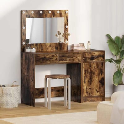 vidaXL - Kaptafel - 2 - st - Bruin - 40 - x - 41 - x - 75 - cm - Bewerkt - hout