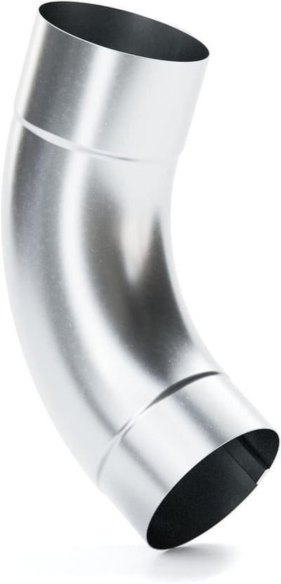 Afvoerbocht - Regenpijp bocht - Regenwater afvoeren - 72 graden helling - Ø 80 mm - Zilver