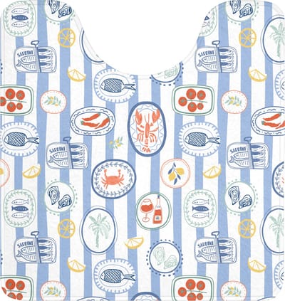 WC mat met uitsparing 55x60 cm - Antislip - Dieren - Zee - Patroon - Toiletmat met uitsnijding - Vloermat - Douchemat - Toilet tapijt - Toiletmatten