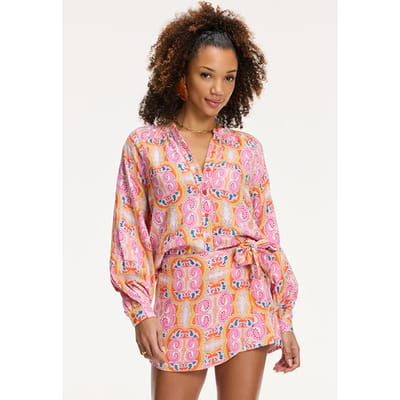 Shiwi Ezra Blouse Mykonos Paisley Orange Mykonos Paisley Size: S | Blouses Outlet | Dames | Oranje