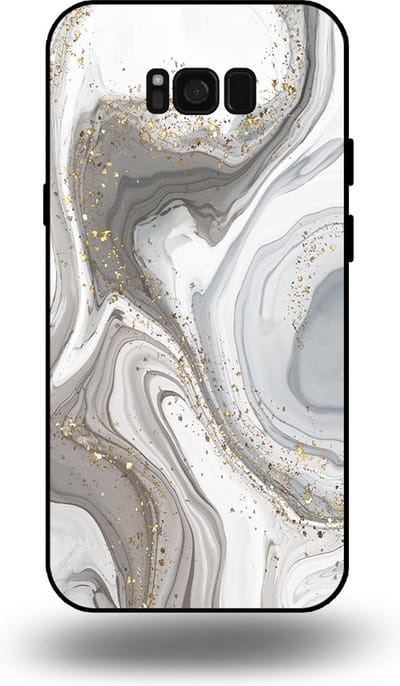 Smartphonica Telefoonhoesje geschikt voor Samsung Galaxy S8 Plus met marmer opdruk - TPU backcover case marble design - Zilver geschikt voor Samsung Galaxy S8 Plus