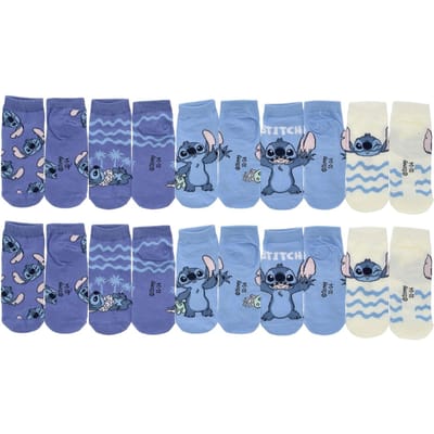 Lilo & Stitch Sokken - 10 Paar - Maat 27/30 - Paars - Blauw - Kind