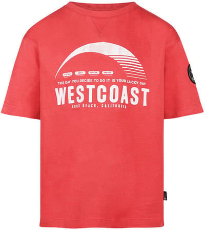 No Way Monday - Jongens T-shirt - Zacht Rood - Maat 116