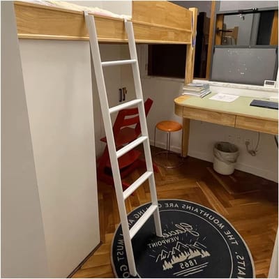 Hoogslaper Ladder - Stapelbed Trap - Veilig Instappen - Verstelbare Haak - 150 kg Belastbaar - Zwart