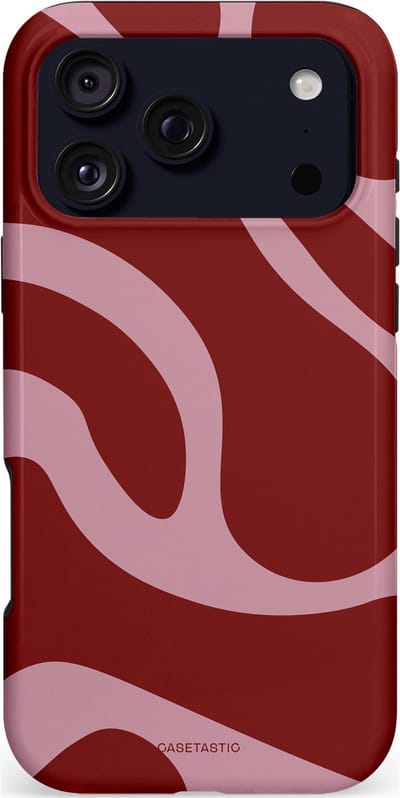 Casetastic hoesje geschikt voor Apple iPhone 17 Pro Max - MagSafe - Dubbellaagse bescherming - Roze Rode Framboos Blobs - Fashion Case - Bordeaux Lila