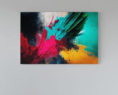 Canvas Schilderij - Kleurrijke Abstract - Wanddecoratie - 120x80x2 cm