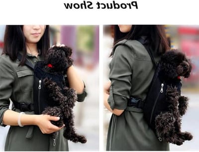 Transportbox huisdier - Draagtas hond kat - Veilig reizen - Verstelbare bandjes - 37 x 26 cm - Zwart