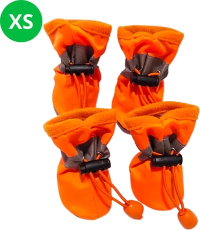 Livano Hondenschoenen Pootbeschermer - Hondenschoenen - 4 Stuks - Hondenschoentjes - Pootbescherming Hond - Waterbestendig - Oranje XS