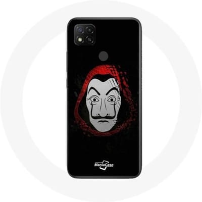 Hoesje - Maniacase - Xiaomi Redmi 9C - La casa de papel Masker - Flexibel - Zwart