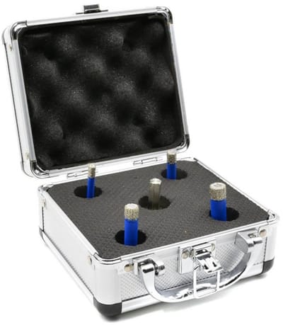 GEKO Diamant tegelboorset - 5-delig - 6-12 mm - Voor haakse slijper