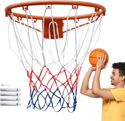 Basketbalring Kinderen - Buiten ring - Sport Spelen - Verdikte Staalplaat - 35 cm Diameter - Zwart