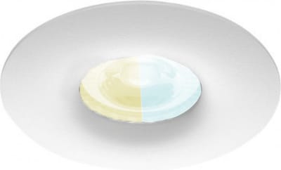 Inbouwspot Wilgot met Philips HUE White Ambiance - voor badkamer / overkapping / buiten - inbouw spot - Wit - rond - IP65 - GU10 - Buitendiameter: 82MM - boorgat: 70-75MM - min. Inbouwdiepte: 70MM