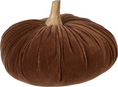 Clayre & Eef Decoratie Pompoen Ø 25x16 cm Bruin Polyester Herfst decoratie