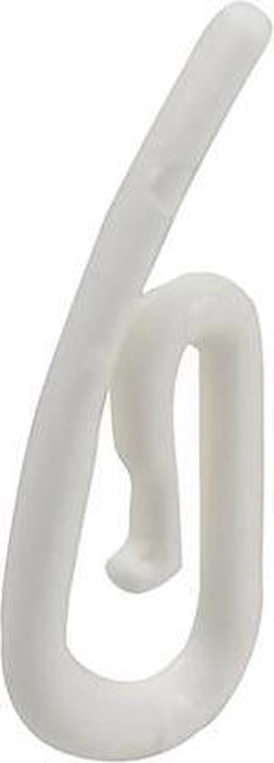 Gordijnhaken voor plooiband - merkloos - wit - nylon - blister 10 stuks
