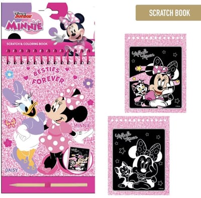 Minnie’s Besties Kraskaarten & Kleurplaten Set – 14x21 cm – 14 Afbeeldingen + Kraspen – Creatief Plezier voor Disney Fans