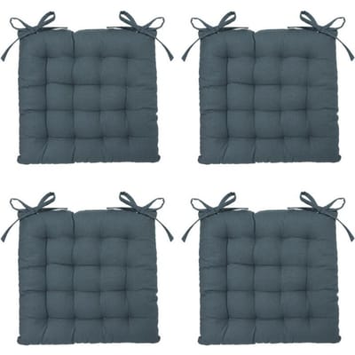 Eazy Living Stoelkussen Basile Donker Blauw – 38 cm x 38 cm – 4 Stuks