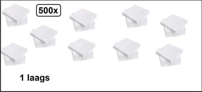 500x Servetten wit 1 laags - 33x33cm - Servet diner eten festival snack carnaval festival evenement